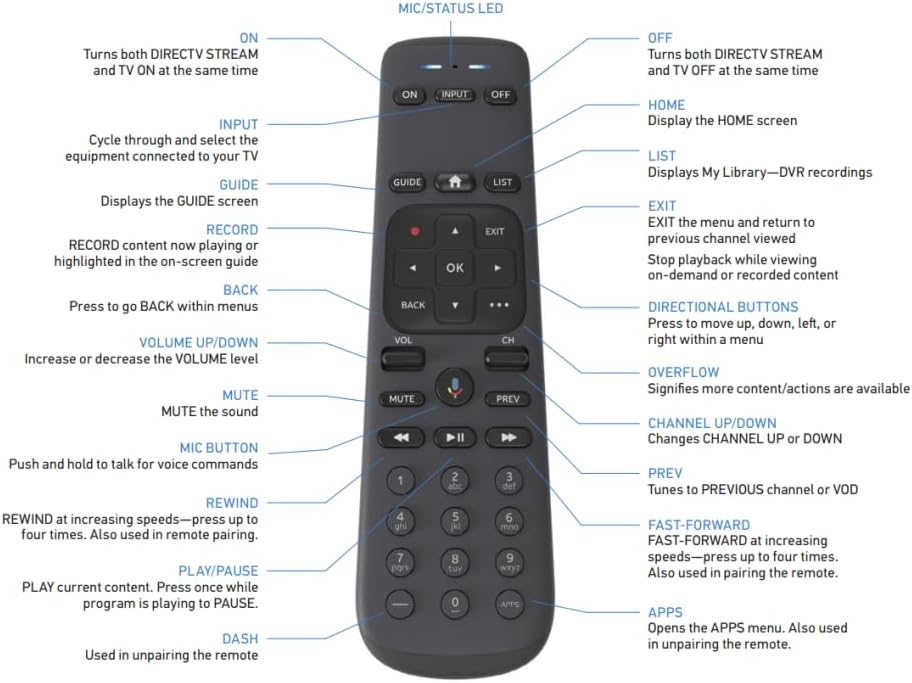 Gemini voice remote — button layout reference