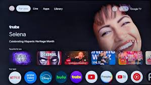Google TV home screen interface