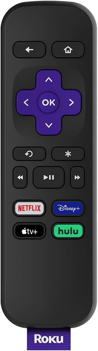 Roku Voice Remote — button layout with shortcut keys
