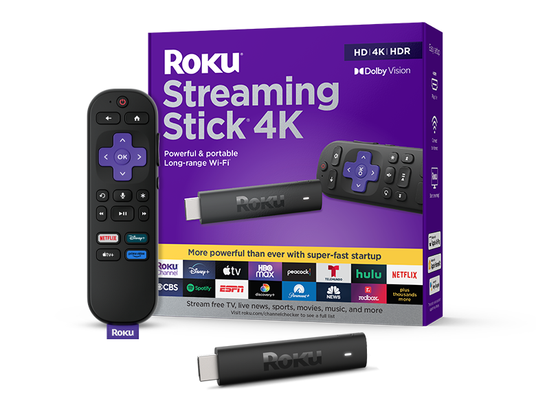 Roku Streaming Stick 4K and Voice Remote with retail box